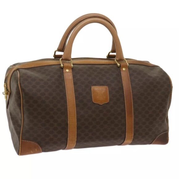 Celine Handbags - CELINE Macadam Canvas Boston Bag PVC Brown Auth ki4231